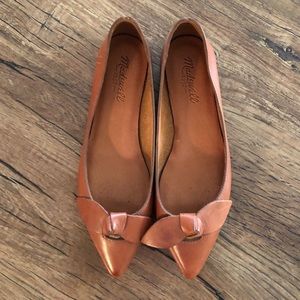 Madewell French Bow tie leather flats, Size 7